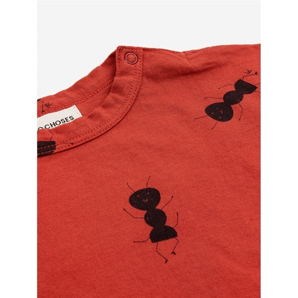 Bobo Choses Baby Ant All Over T-Shirt Burgundy Red