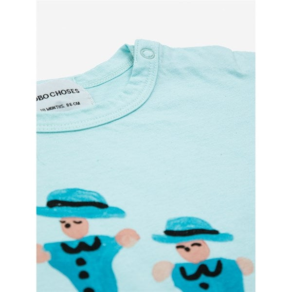 Bobo Choses Baby Dancing Giants T-Shirt Light Blue