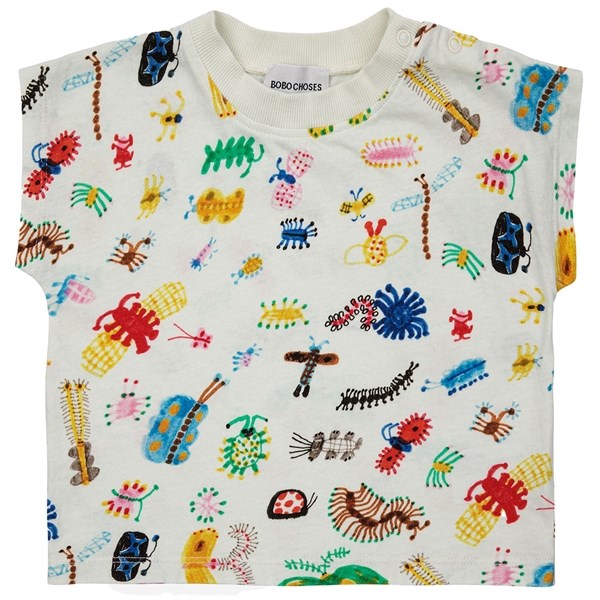 Bobo Choses Baby Funny Insects All Over T-Shirt Offwhite
