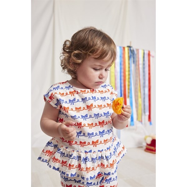 Bobo Choses Baby Ribbon Bow All Over Woven T-shirt Offwhite 2