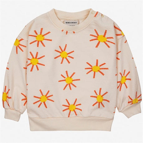 Bobo Choses Baby Sun All Over Sweatshirt Round Neck Offwhite