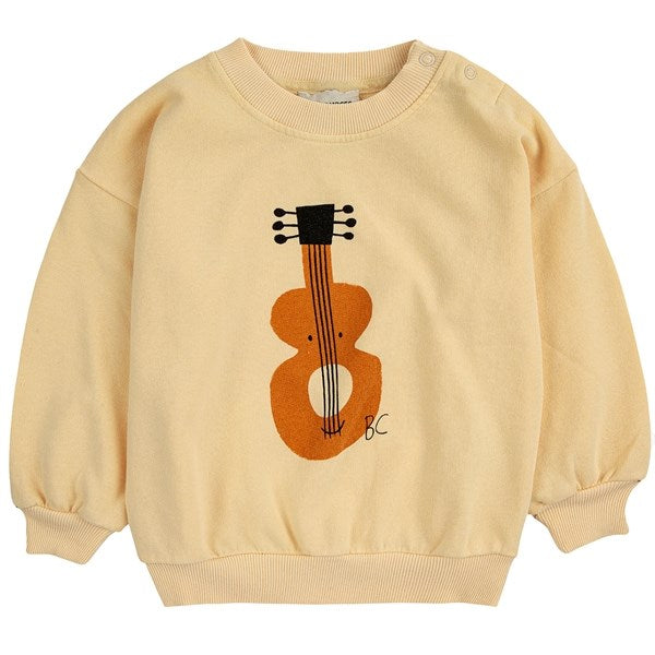 Bobo Choses Baby Acoustic Guitar Sweatshirt Round Neck Light Yellow