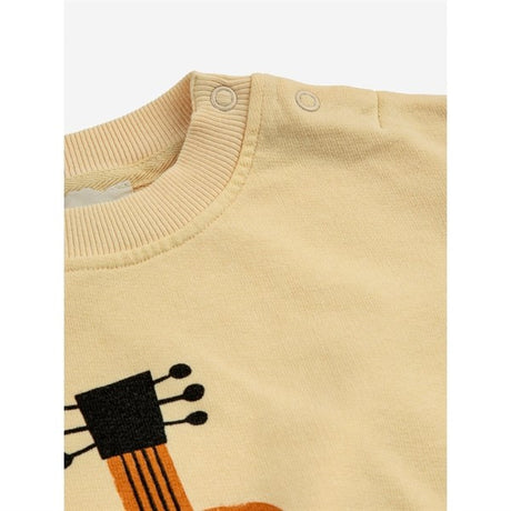 Bobo Choses Baby Acoustic Guitar Sweatshirt Round Neck Light Yellow 2