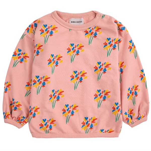 Bobo Choses Baby Fireworks All Over Sweatshirt Round Neck Pink