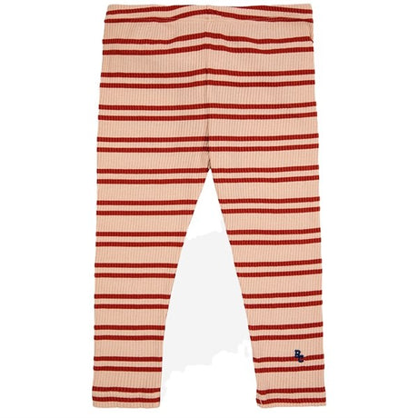 Bobo Choses Baby Red Stripes Leggings Offwhite