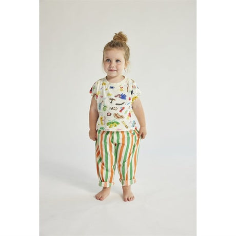 Bobo Choses Baby Vertical Stripes Woven Pants Baggy Offwhite 2