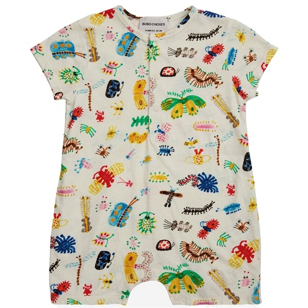 Bobo Choses Baby Fuuny Insects All Over Playsuit Short Sleeve Offwhite