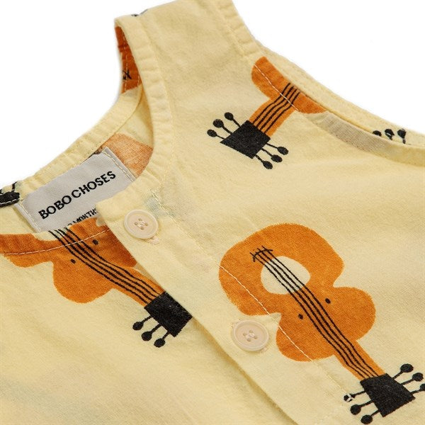 Bobo Choses Baby Acoustic Guitar All Over Woven Playsuit Sleeveless Light Yellow