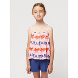 Bobo Choses Ribbon Bow All Over Woven Tank Top Pink 3