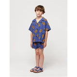 Bobo Choses Acoustic Guitar All Over Woven Shirt Short Sleeve Navy Blue 5