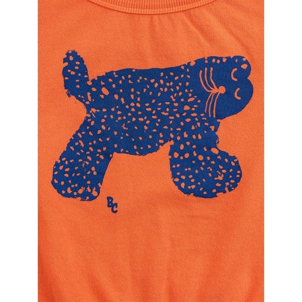 Bobo Choses Big Cat Sweatshirt Round Neck Orange 2
