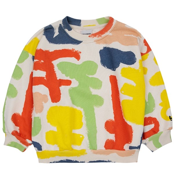 Bobo Choses Carnival All Over Sweatshirt Round Neck Offwhite