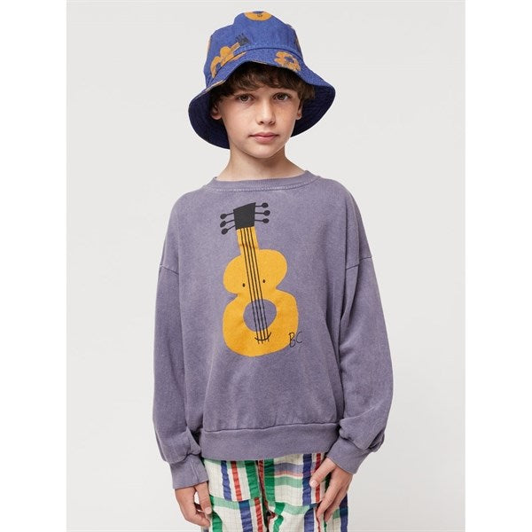 Bobo Choses Acoustic Guitar Sweatshirt Round Neck Prussian Blue 2