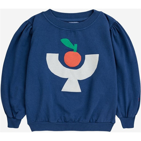 Bobo Choses Tomato Plate Sweatshirt Round Neck Navy Blue