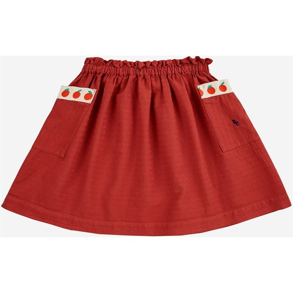 Bobo Choses Pockets Woven Skirt Knee Length Burgundy Red