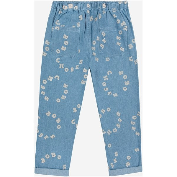 Bobo Choses Bobo Choses Circle All Over Denim Pants Light Blue 2