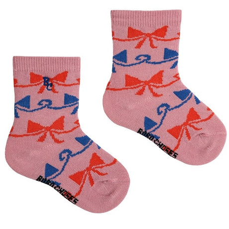 Bobo Choses Baby Ribbon Bow All Over Short Socks Pink