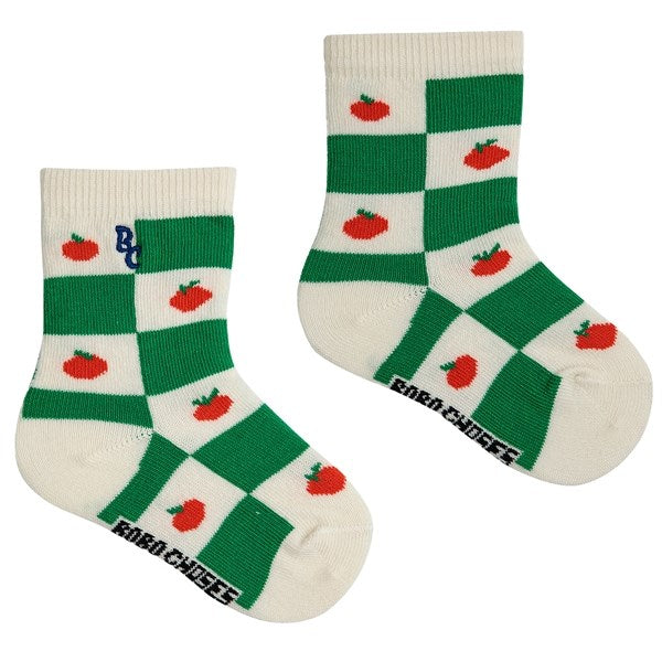 Bobo Choses Baby Tomato All Over Short Socks Offwhite