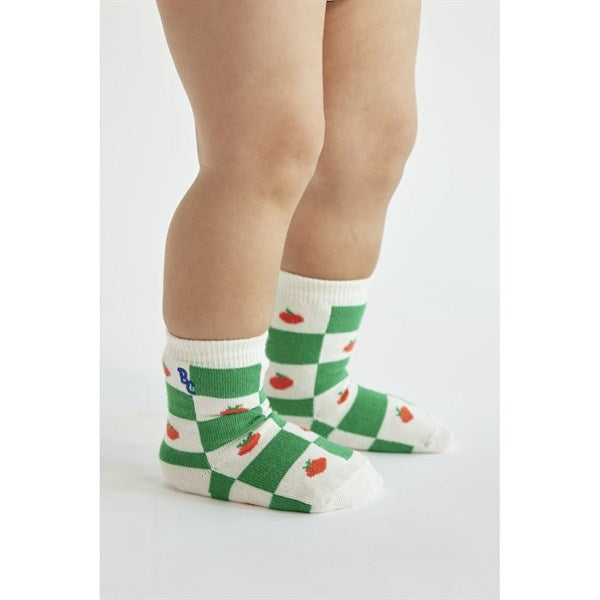 Bobo Choses Baby Tomato All Over Short Socks Offwhite 3