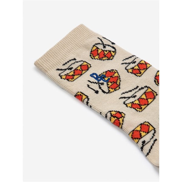 Bobo Choses Play The Drum All Over Long Socks Beige 2