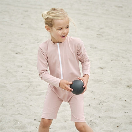 Petit Crabe Rose Nude Combi Onesie with Zipper 2