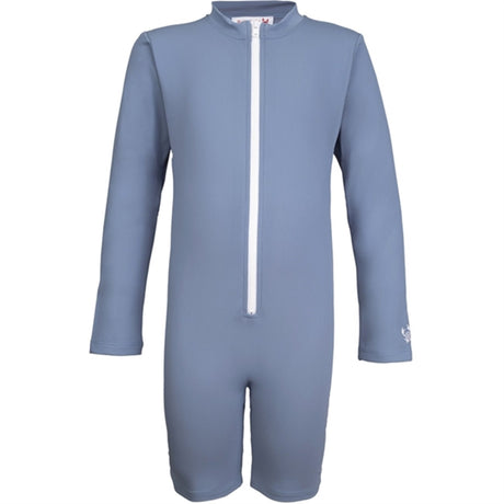 Petit Crabe Petrol Combi Onesie with Zipper