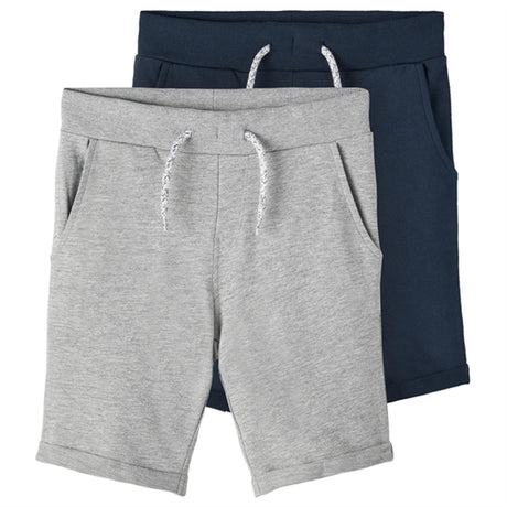 Name it Grey Melange Vermo Sweat Shorts 2-pack Noos