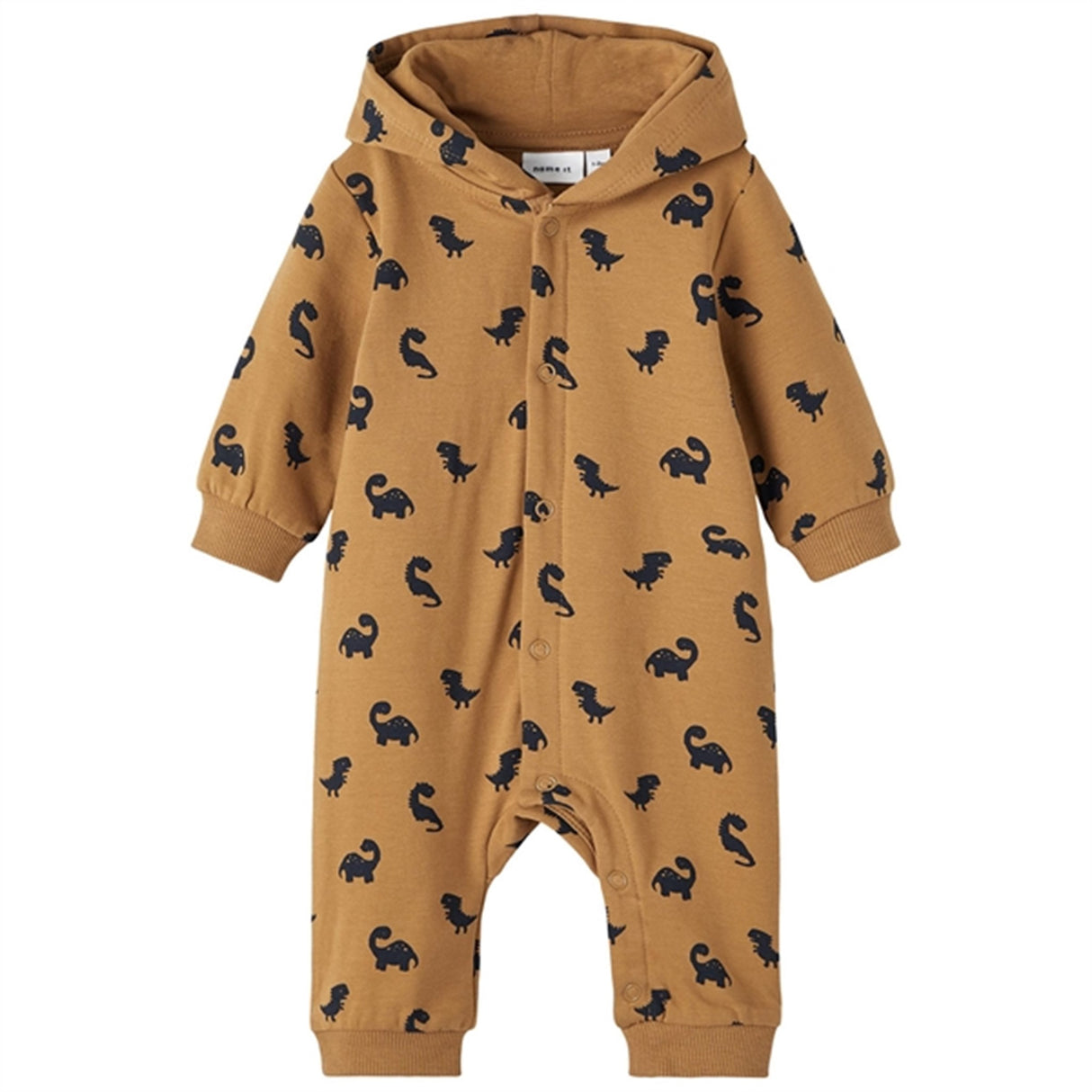 Name it Toasted Coconut Tas Dinosaur Sweat Jumpsuit