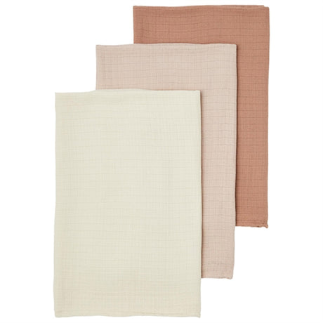 Lil'Atelier Rose Dust Isley Muslin Cloths 3-pack