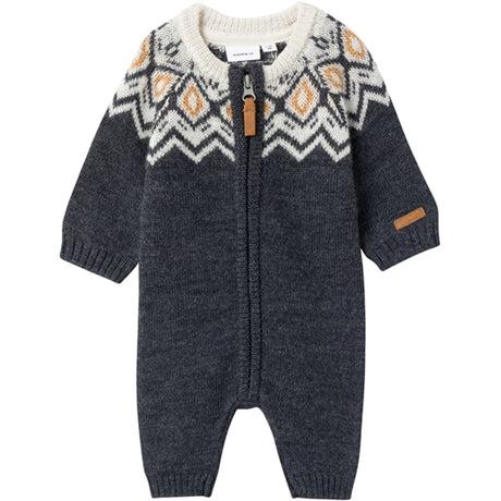 Name it Blue Graphite Wriss Wool Knit Jumpsuit