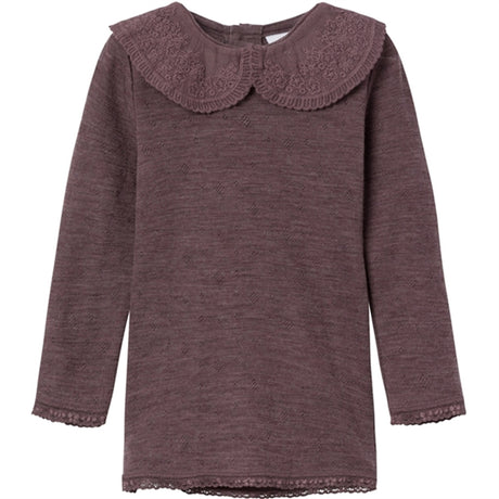 Name it Peppercorn Wang Wool Blouse With Collar