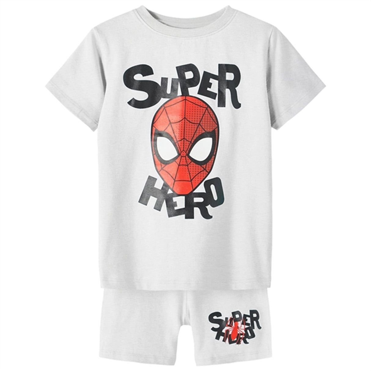 Name it Light Grey Melange Majs Spiderman Night Set