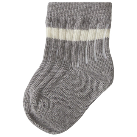 Lil'Atelier Frost Gray Elove Stripe Socks