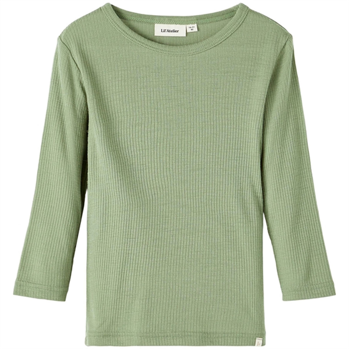 Lil'Atelier Oil Green Fable Slim Wool Blouse