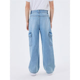 Name it Light Blue Denim Rose Wide Cargo Jeans Noos