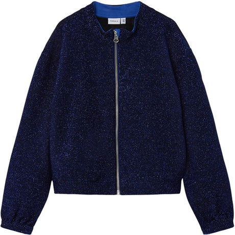 Name it Dazzling Blue Naglitter Heavy Jersey Bomber Jacket