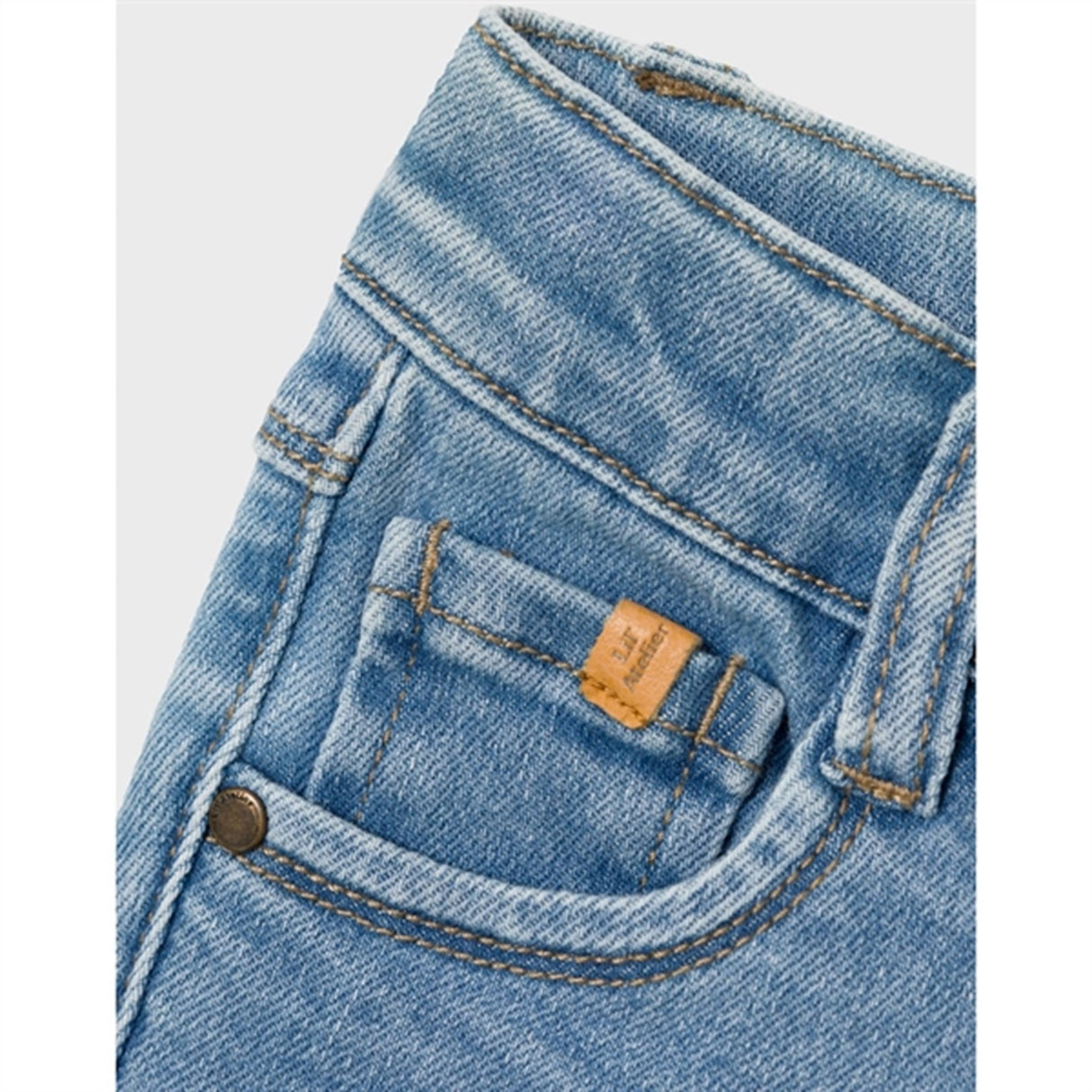 Lil'Atelier Medium Blue Denim Salli Slim Bootcut Jeans