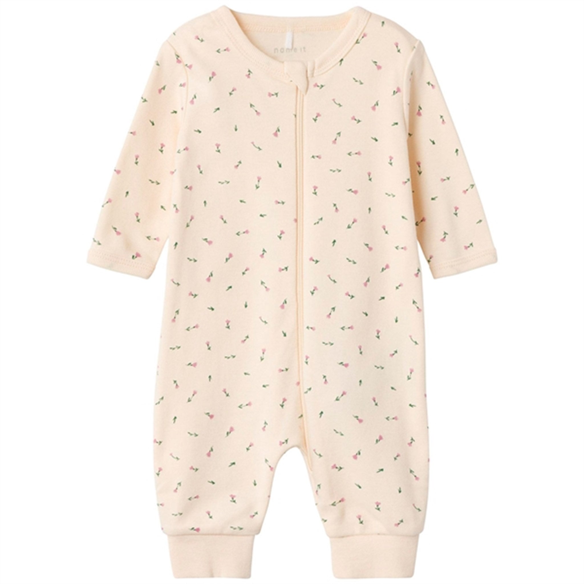 Name it Buttercream Nightsuit with Zipper Floral Noos