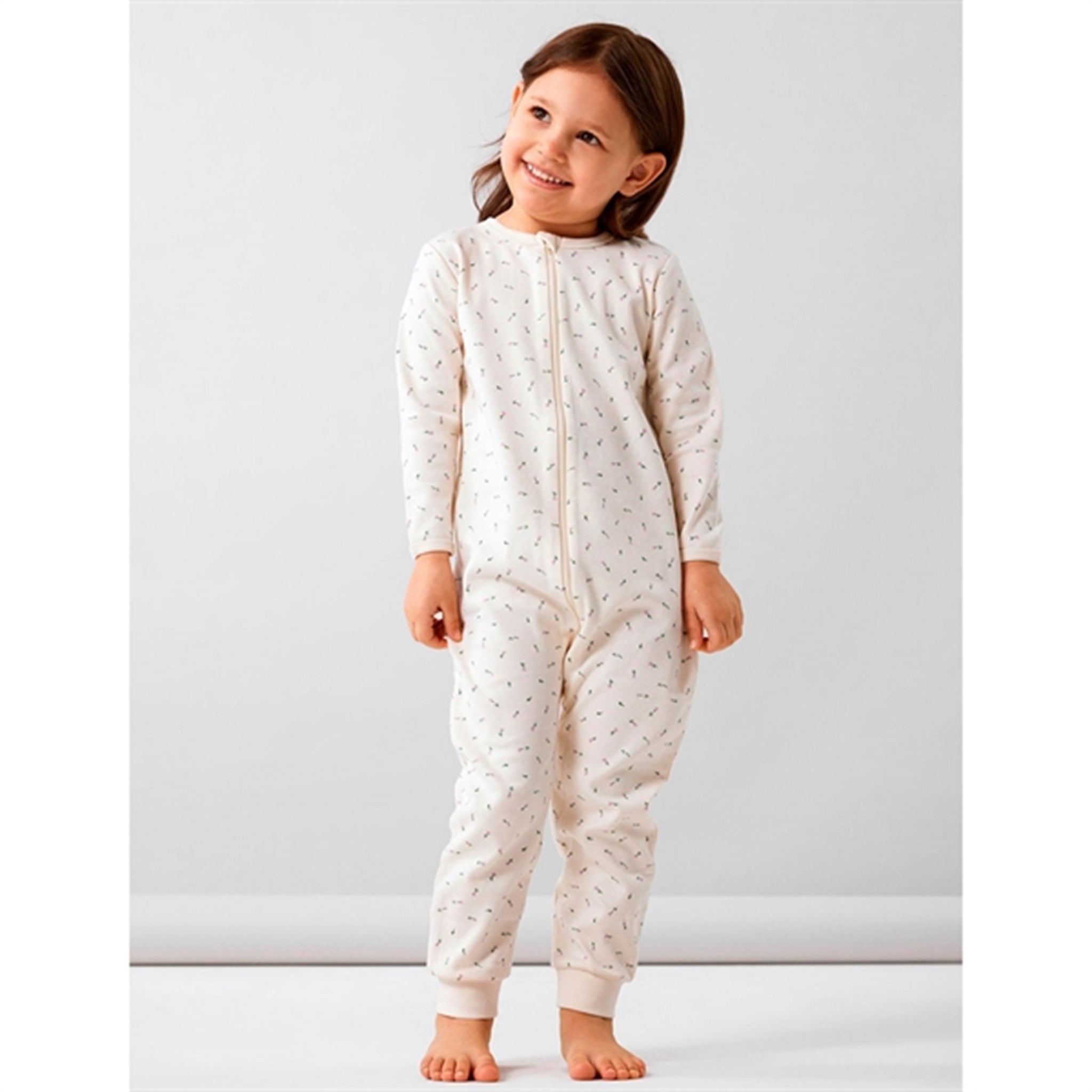 Name it Buttercream Nightsuit with Zipper Floral Noos 2