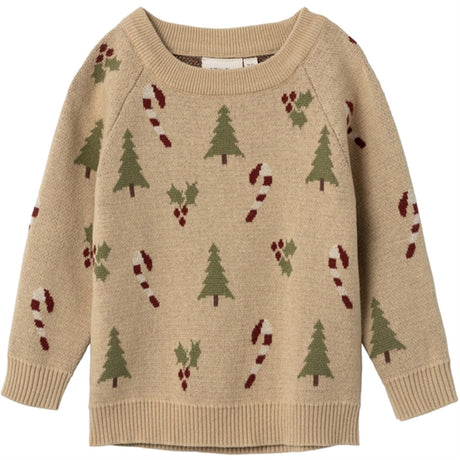 Lil'Atelier Warm Sand Melange Lamao Knit Sweater