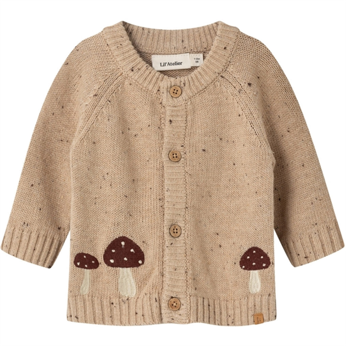 Lil'Atelier Warm Sand Melange Galto Knit Cardigan