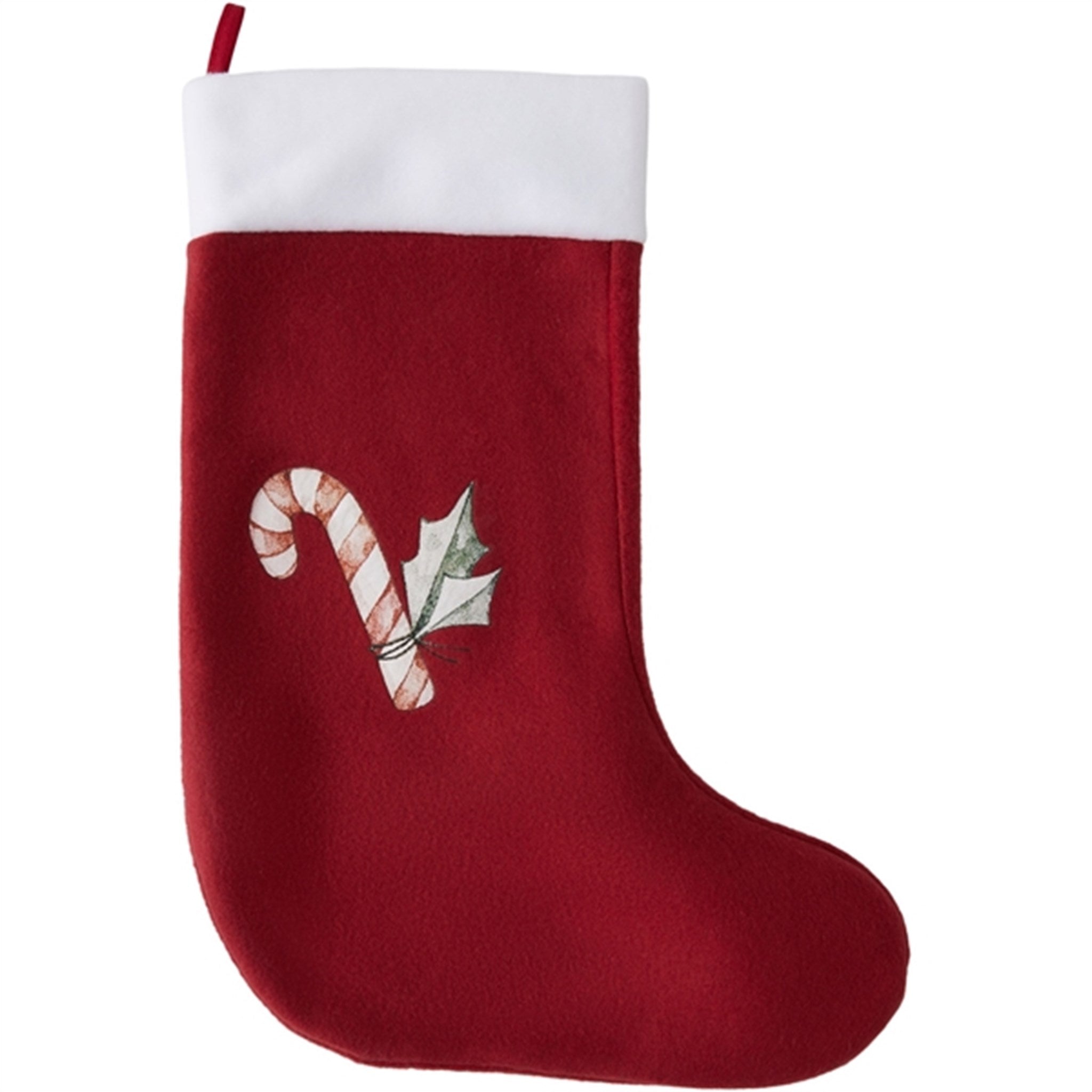 Name it Jester Red Rana Candy Cane Christmas Stocking