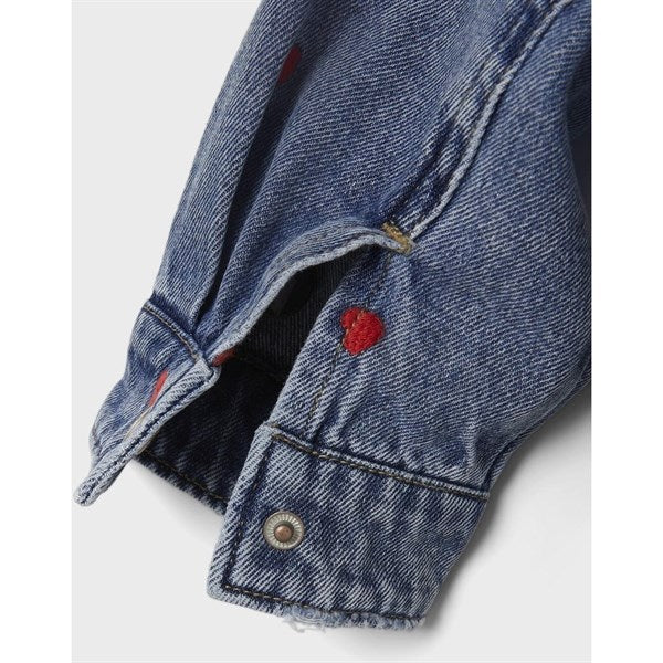 Name it Medium Blue Denim Hearts Kathy Denim Cowboy Jacket 4