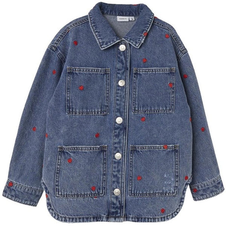 Name it Medium Blue Denim Hearts Kathy Denim Cowboy Jacket