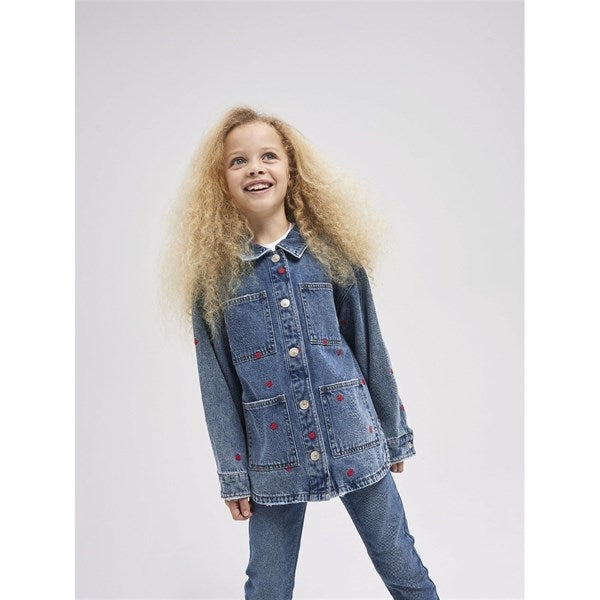 Name it Medium Blue Denim Hearts Kathy Denim Cowboy Jacket 2