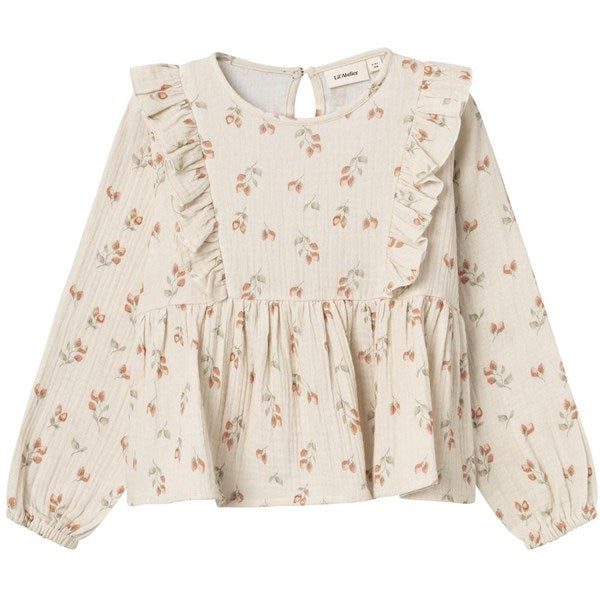 Lil'Atelier Turtledove Strawberry Biba Blouse