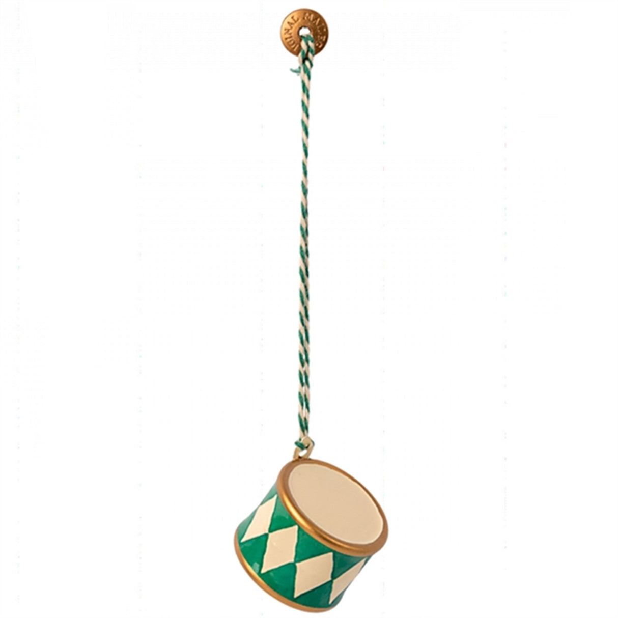 Maileg Metal Ornament, Small Drum - Dark Green