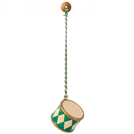 Maileg Metal Ornament, Small Drum - Dark Green