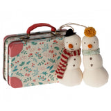 Maileg Snowman Ornament, 2 Pcs In Metal Suitcase