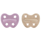 Hevea Pacifier 2-Pack Round Light Orchid & Sandy Nude 2